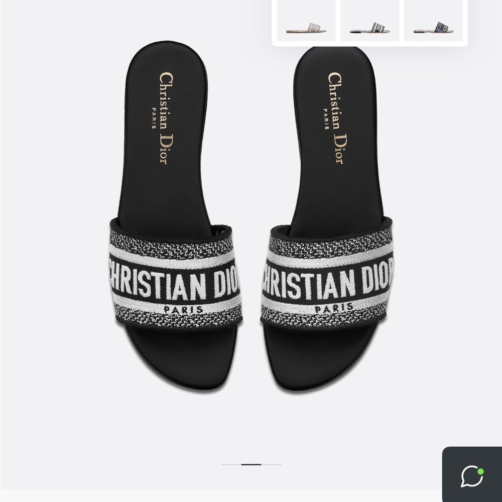 Dior Black and White Women's Slides in Good Used condition. Size 40